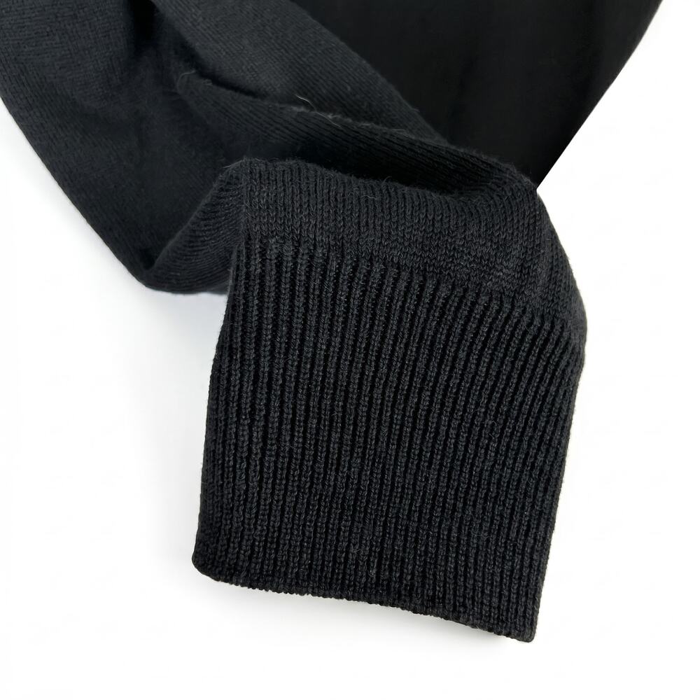 NWT Townsen Color-Block Balck and White Sweater 100% Lamb Leather Panel Sweater - Picture 2 of 6